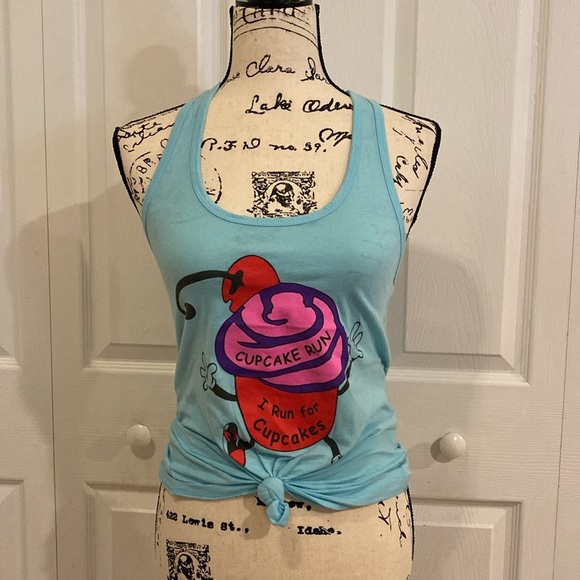 Playful Cupcake Graphic Racerback Tank Top - Picture 1 of 7